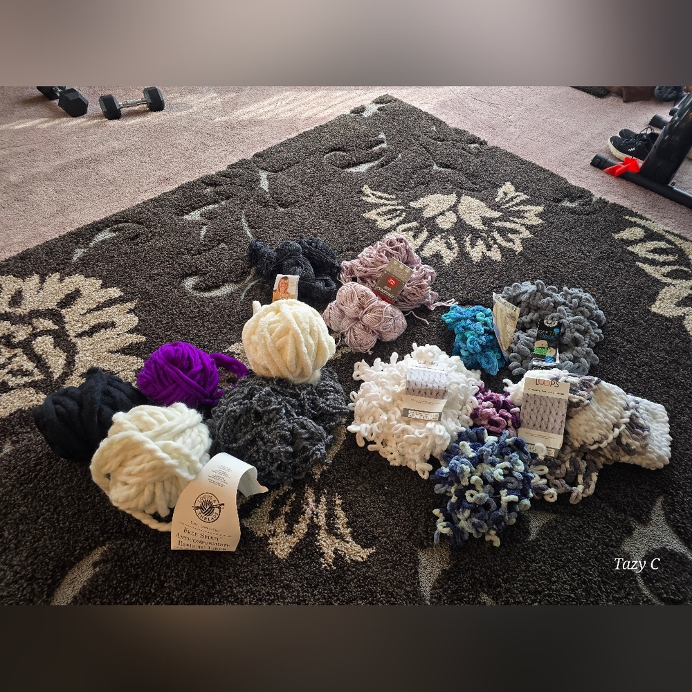 Yarn remnants various colors, blends and styles